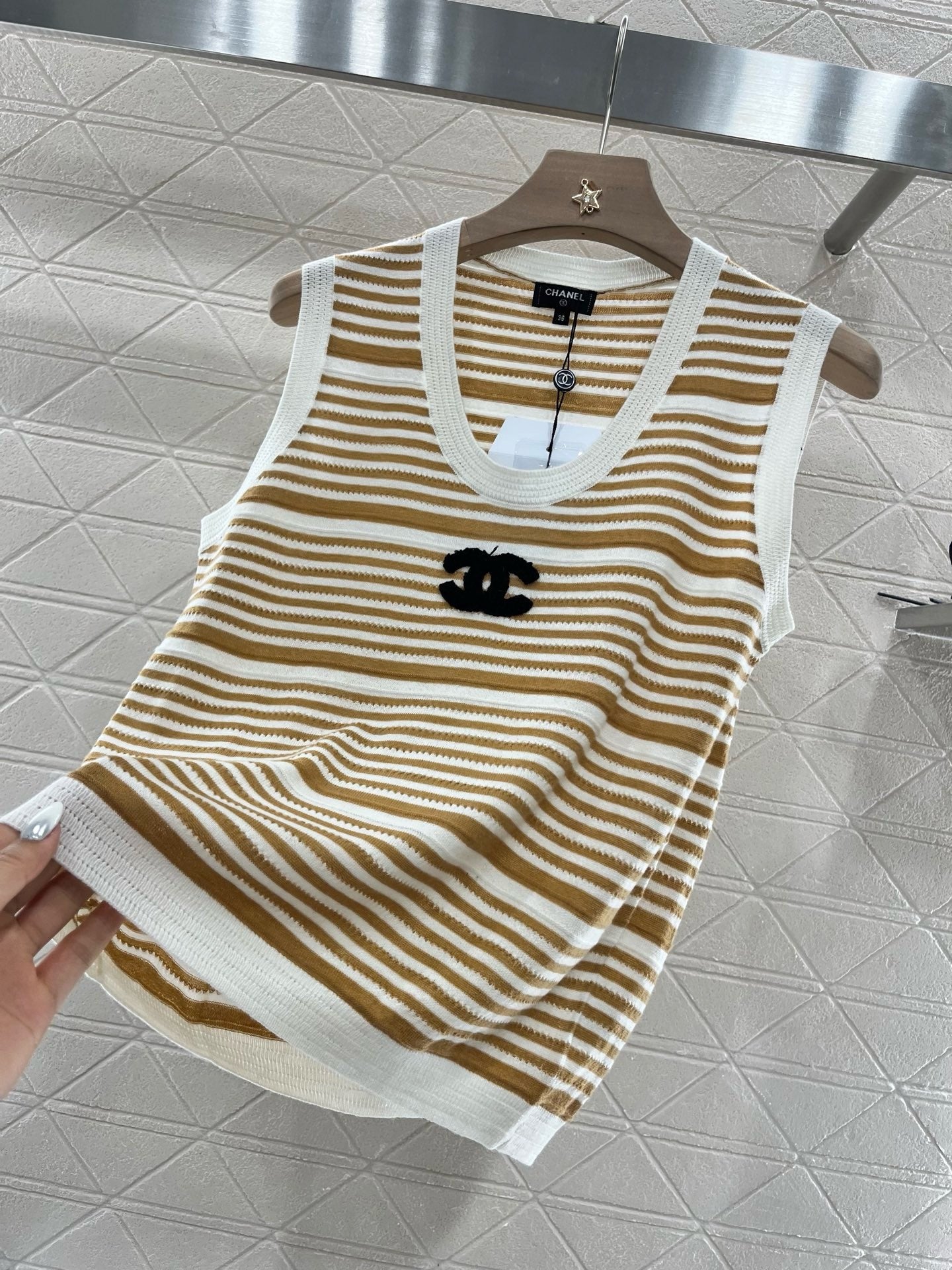 C* 2025SS new striped knitted vest