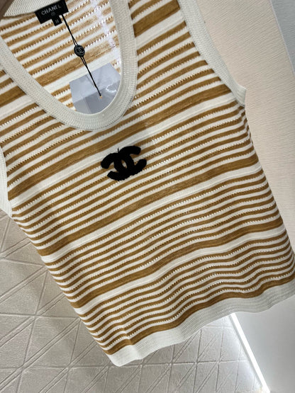 C* 2025SS new striped knitted vest