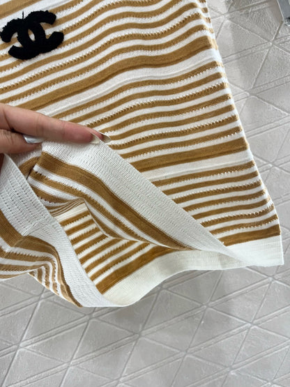 C* 2025SS new striped knitted vest