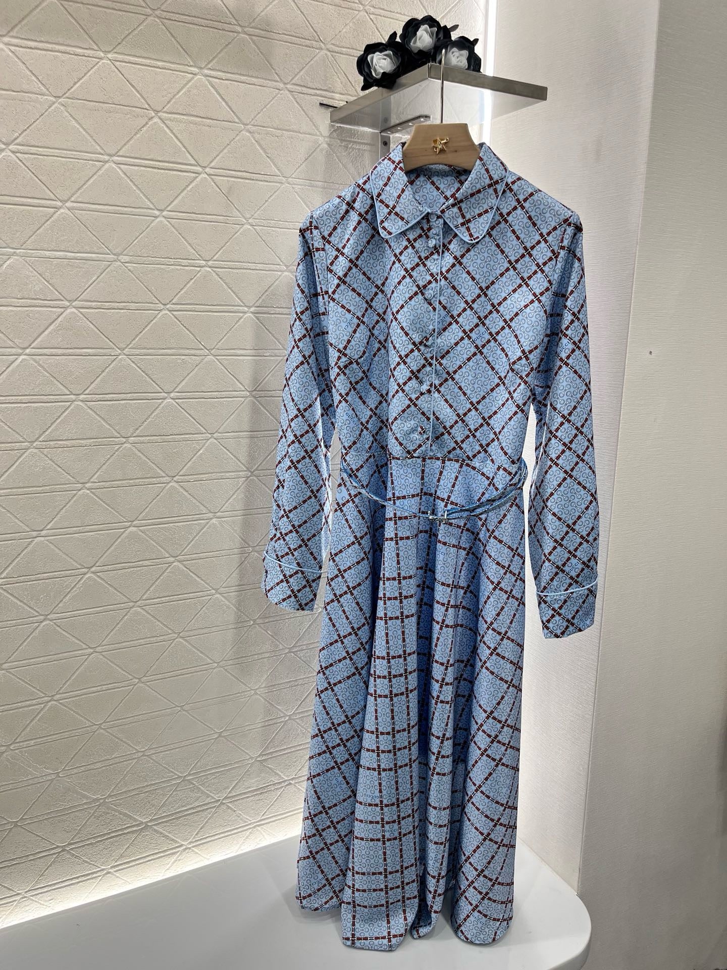 2025ss new product printed belt dress