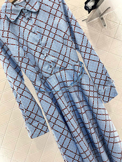 2025ss new product printed belt dress