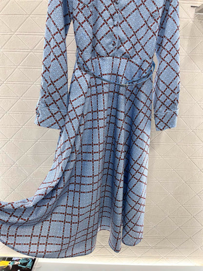 2025ss new product printed belt dress