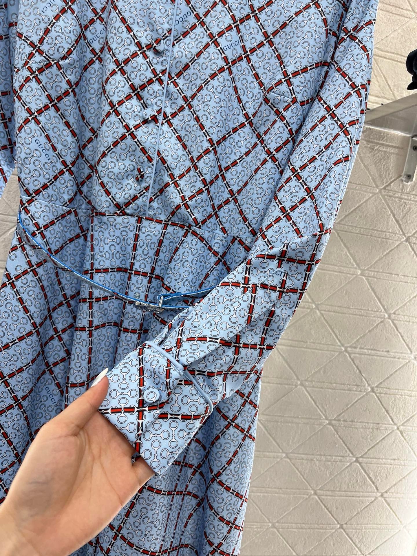 2025ss new product printed belt dress