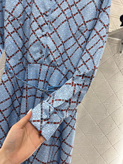 2025ss new product printed belt dress