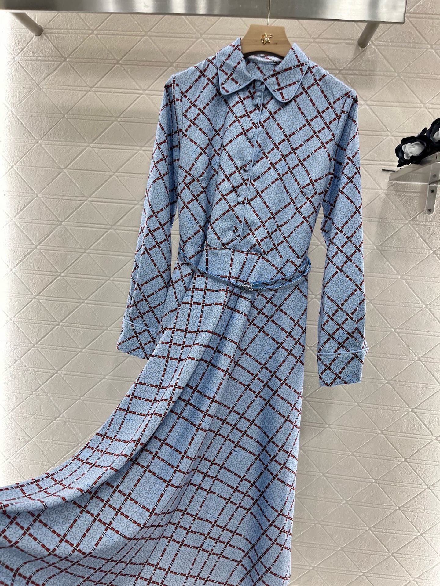 2025ss new product printed belt dress
