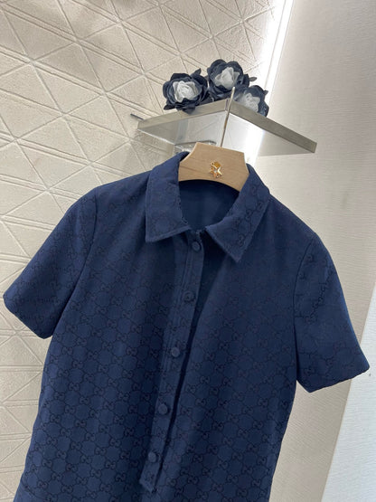 2025ss new product lapel jacquard dress