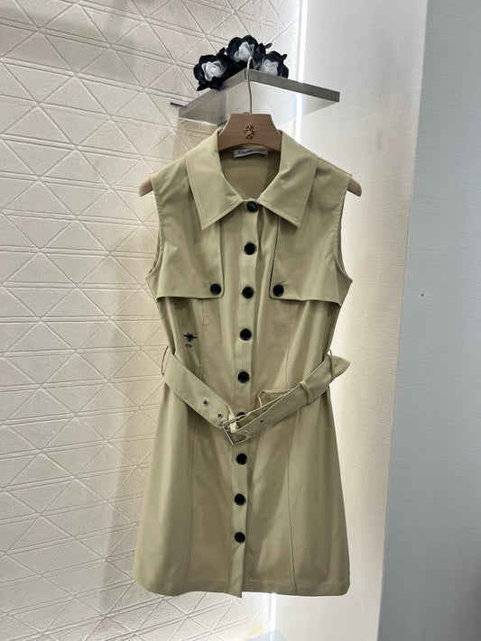 D* new product lapel vest dress