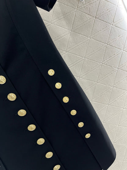 L* New Arrival Gold Button Short Sleeve Dress