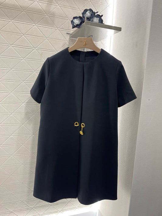 L*2025SS New Product Chain Short Sleeve Dress