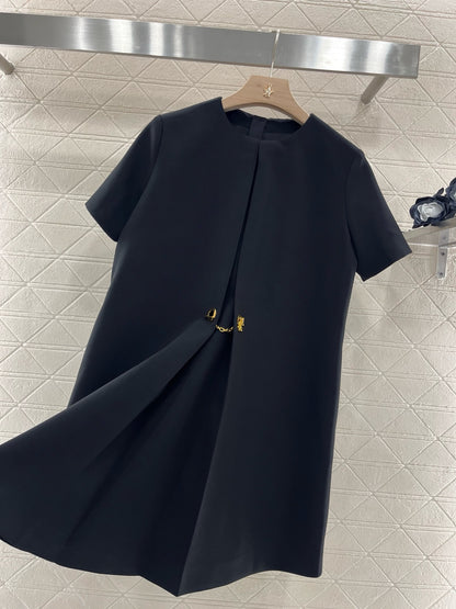 L*2025SS New Product Chain Short Sleeve Dress
