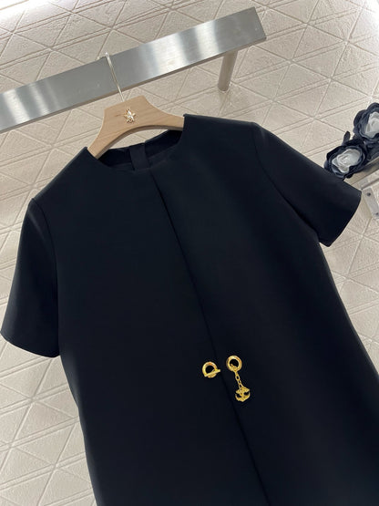 L*2025SS New Product Chain Short Sleeve Dress