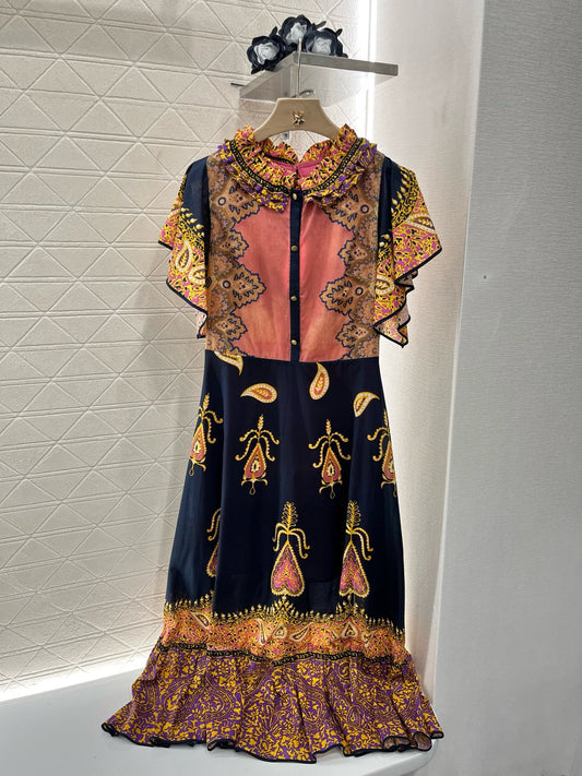 Valentin*2025SS New Product Printed Palace Dress