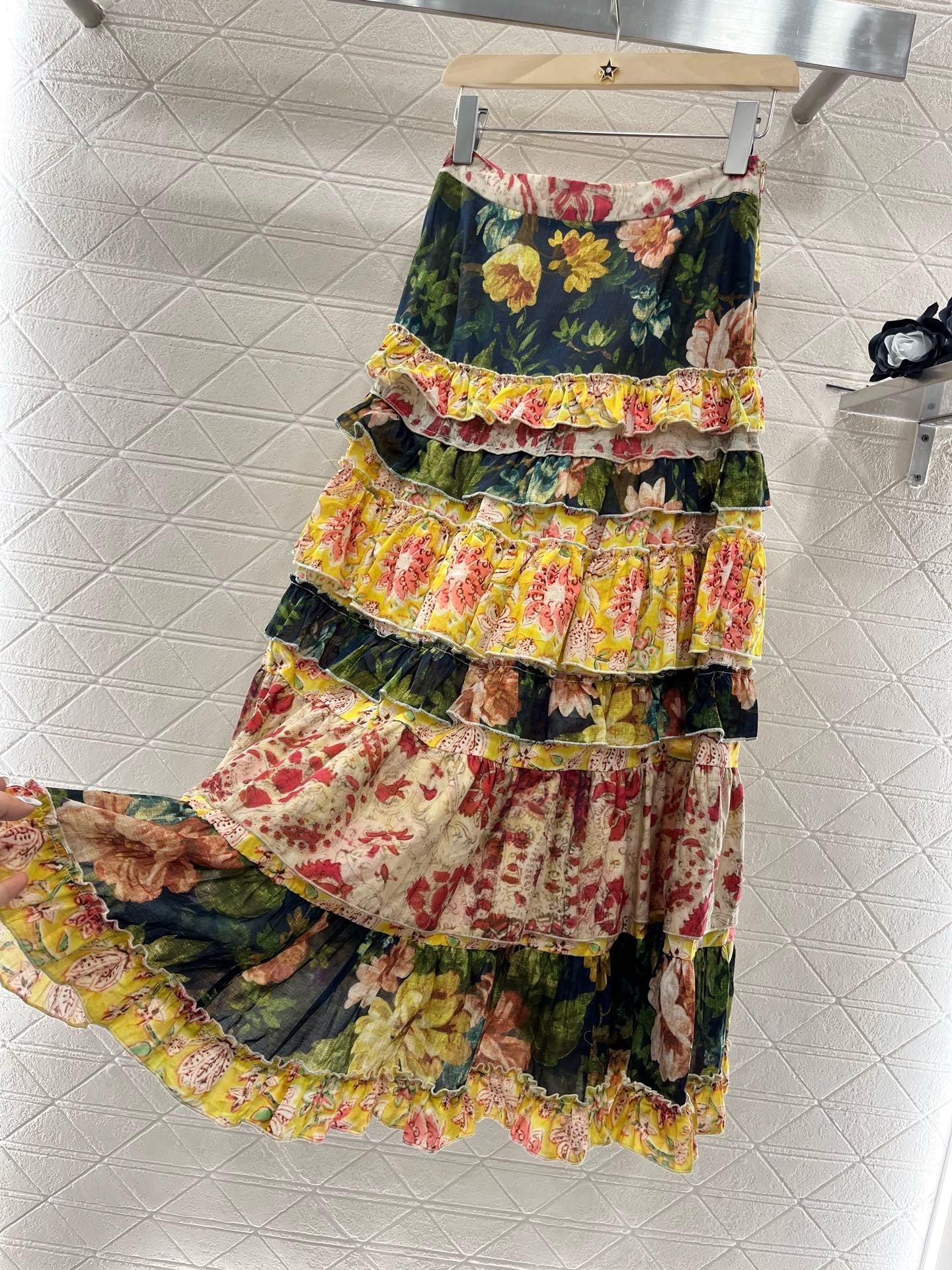 L*2025ss new style full body old flower letter dress
