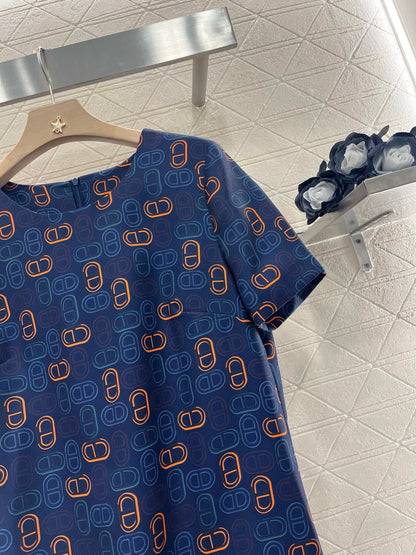 new round neck short sleeve dress
