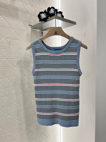 2025SS New Arrival Striped Knitted Vest