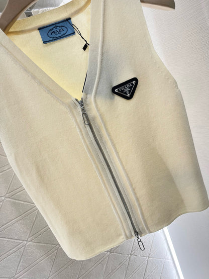 2025SS New Arrival Zipper Knit Vest