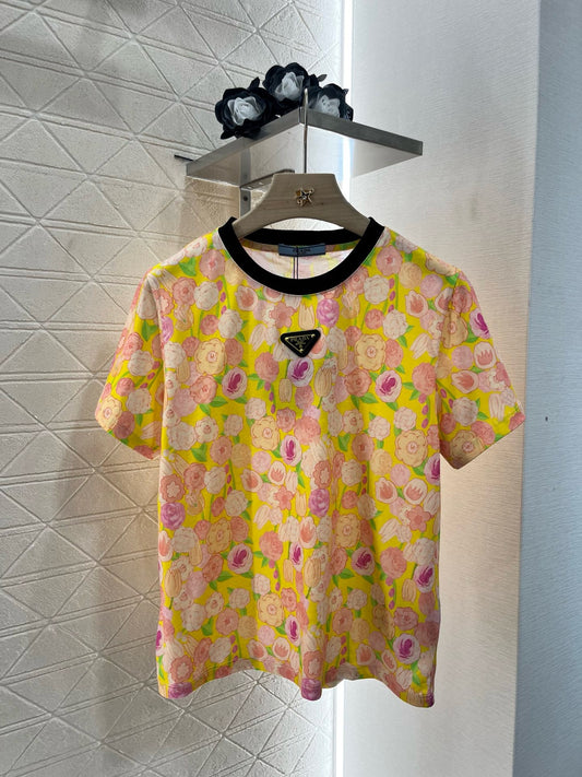 New Arrival Contrast Ribbed Short Sleeves