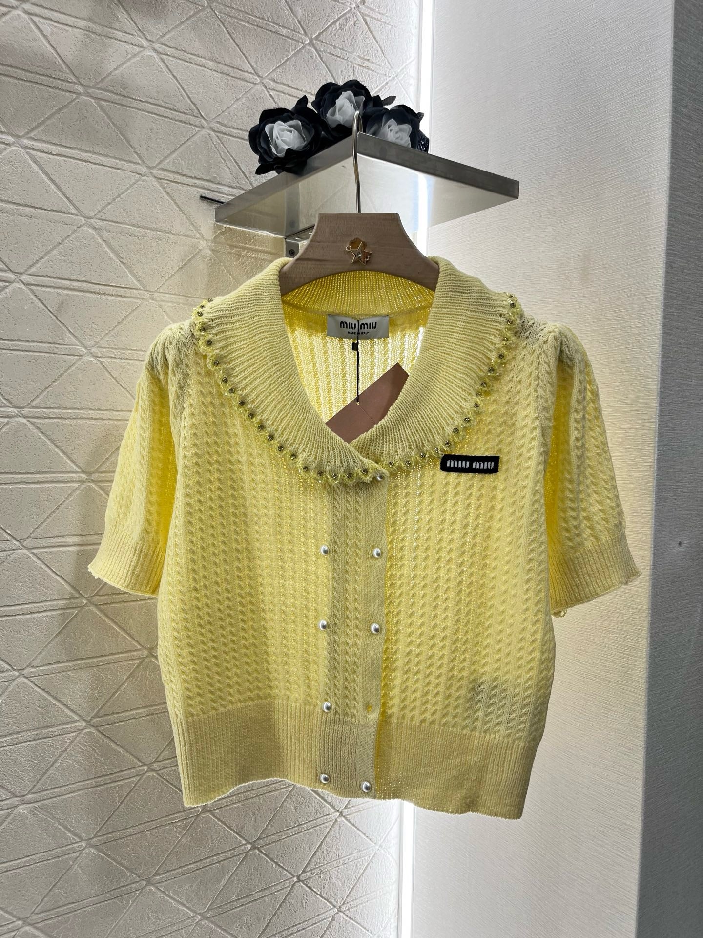 MI*MI*2025SS New Product Lapel Knitted Short Sleeve