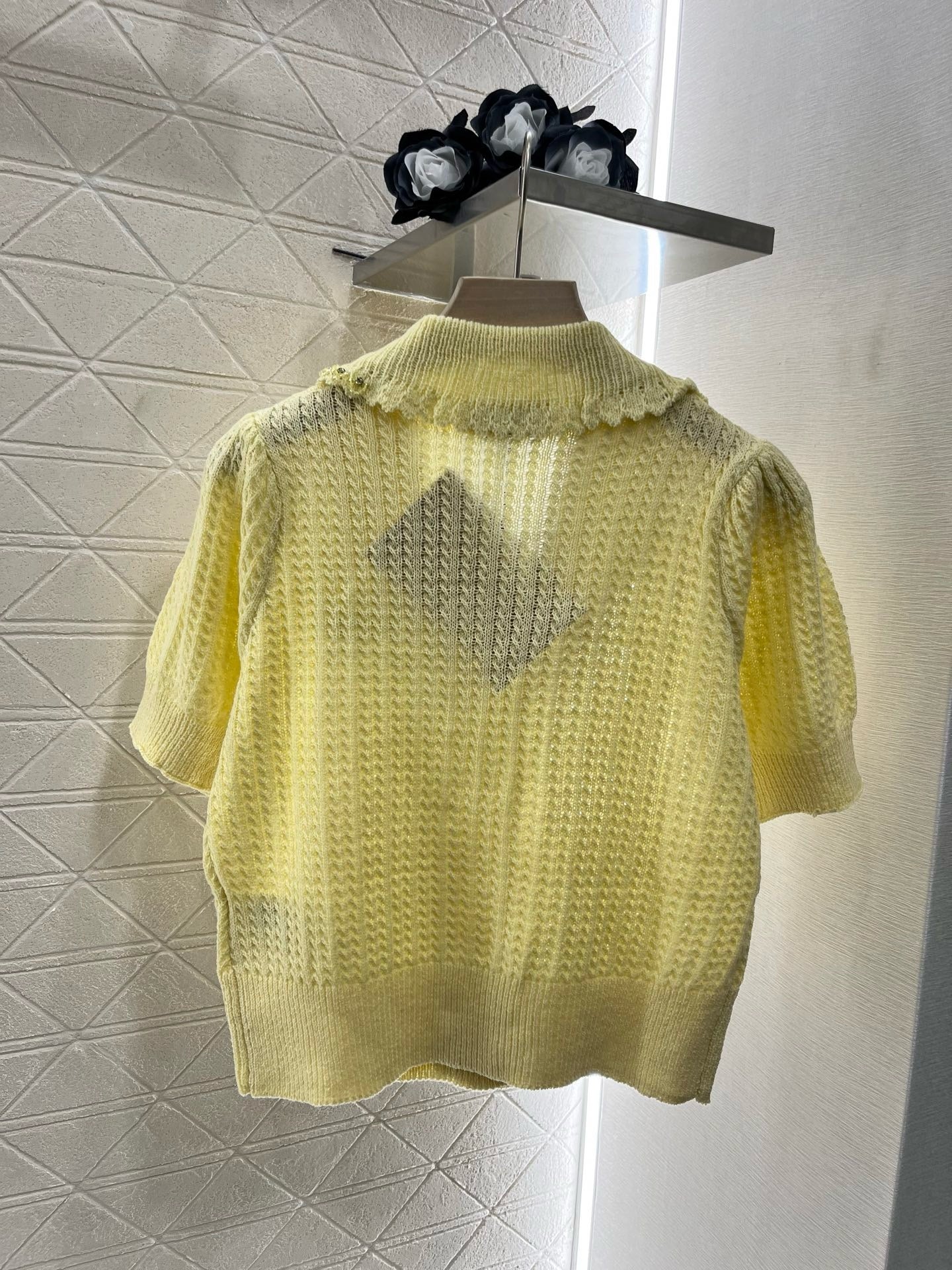 MI*MI*2025SS New Product Lapel Knitted Short Sleeve