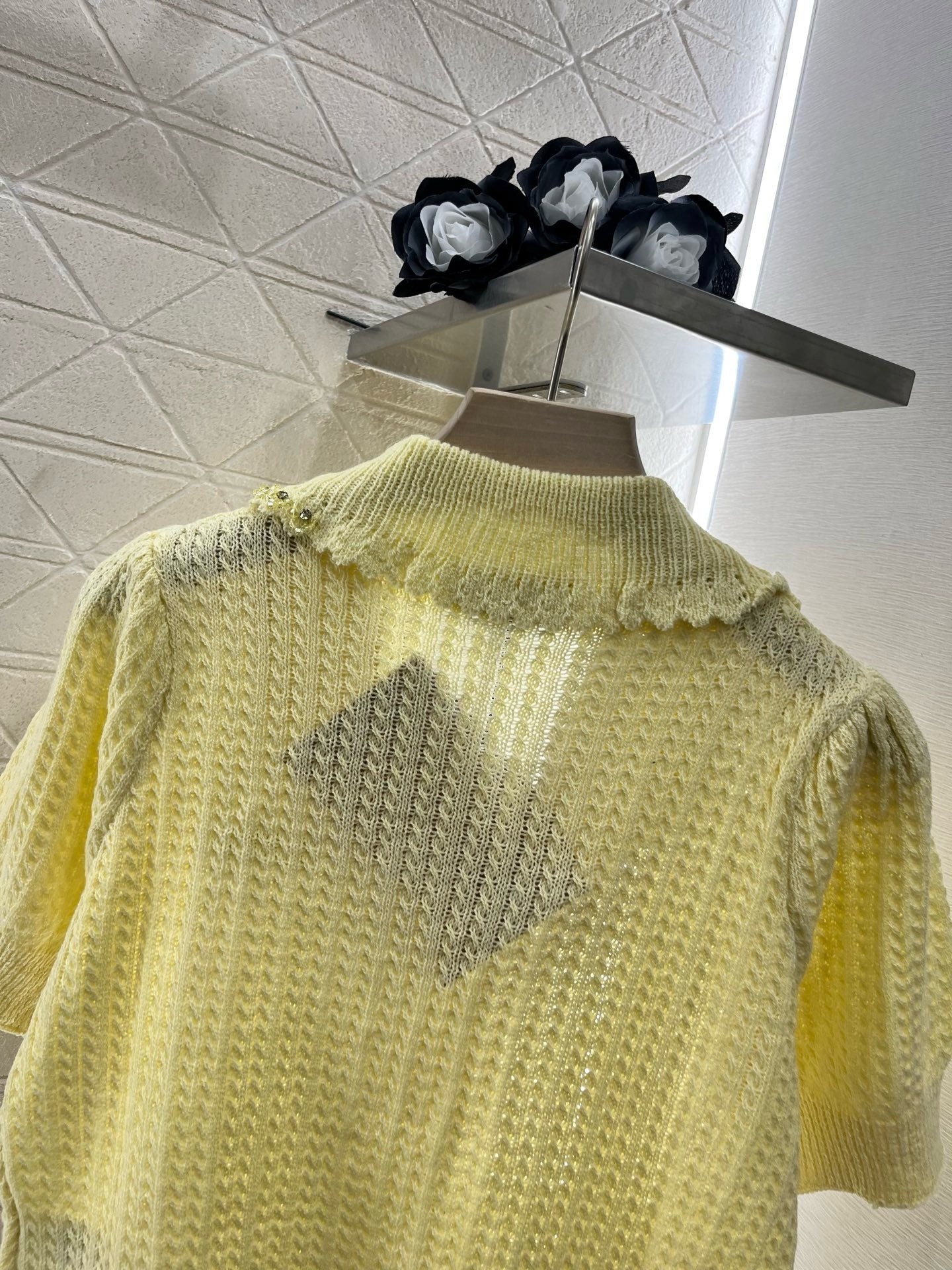 MI*MI*2025SS New Product Lapel Knitted Short Sleeve