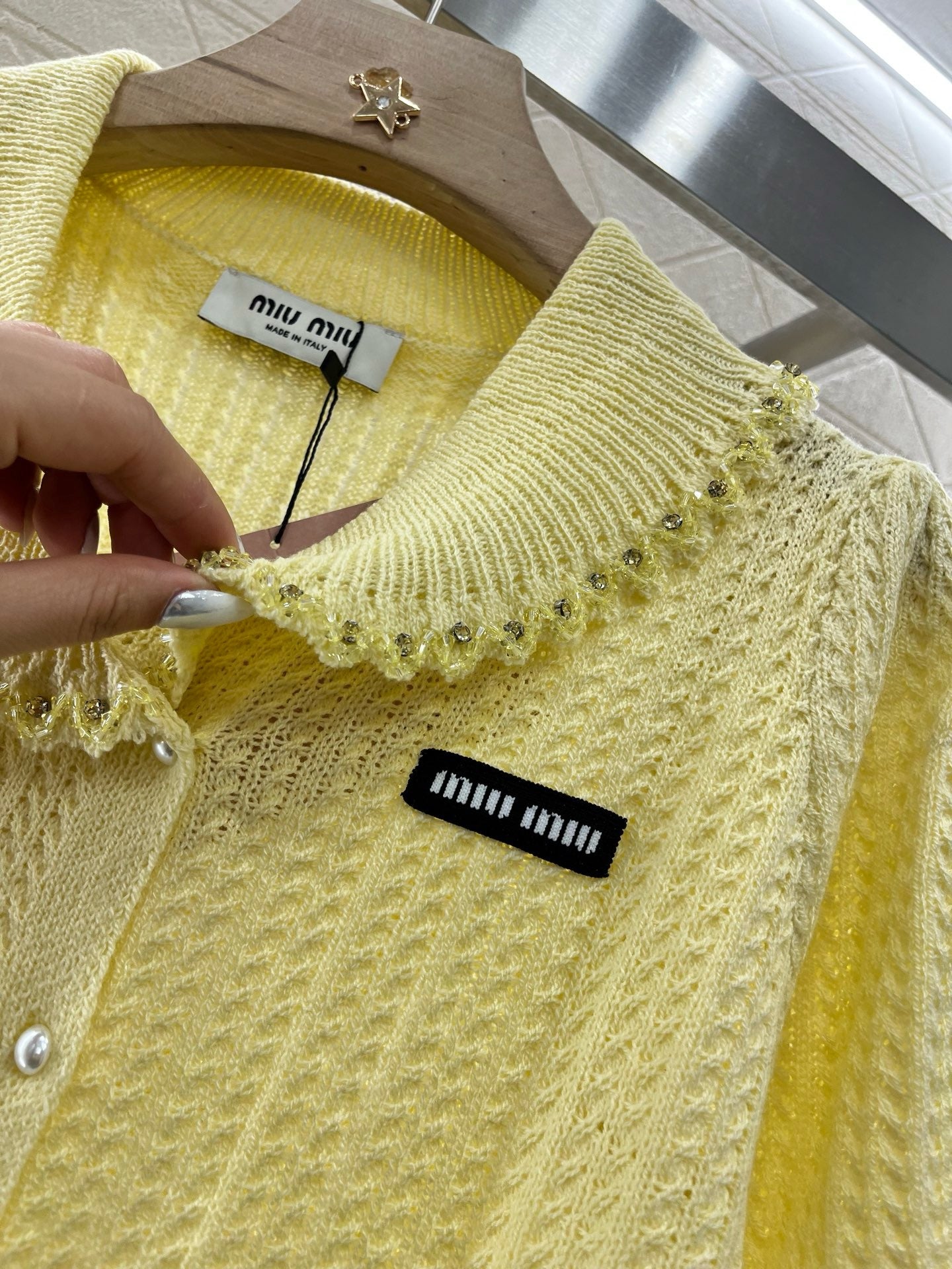MI*MI*2025SS New Product Lapel Knitted Short Sleeve