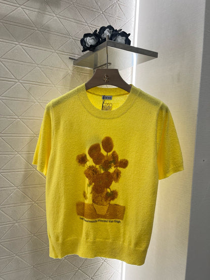 New Artistic Van Gogh Knit Short Sleeve