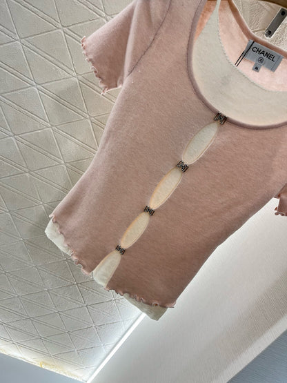 C* 2025SS New Two-piece Hollow Knit Short Sleeves