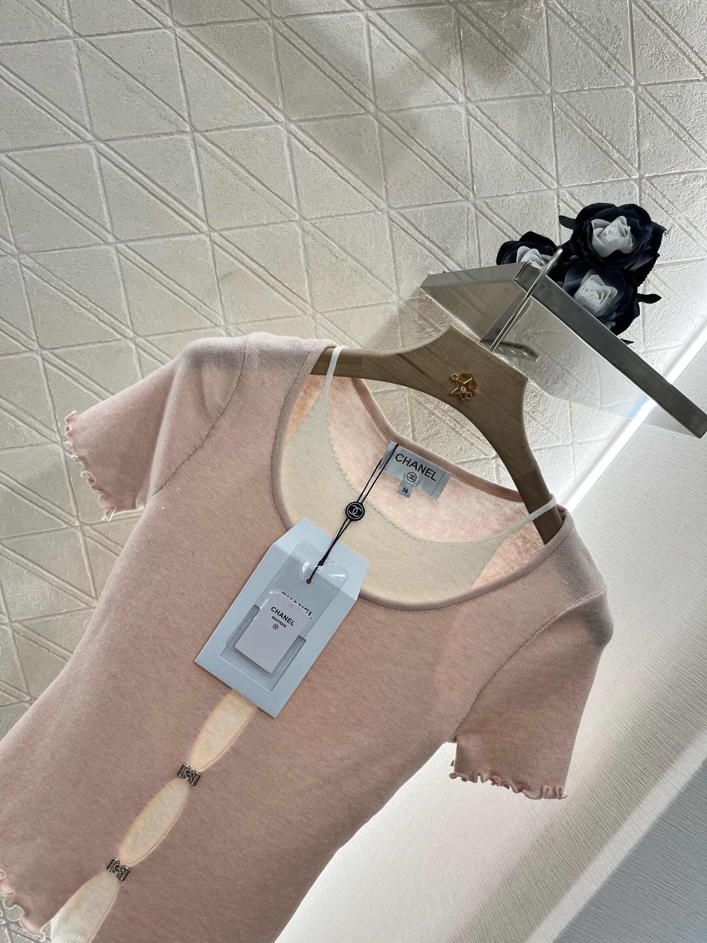 C* 2025SS New Two-piece Hollow Knit Short Sleeves