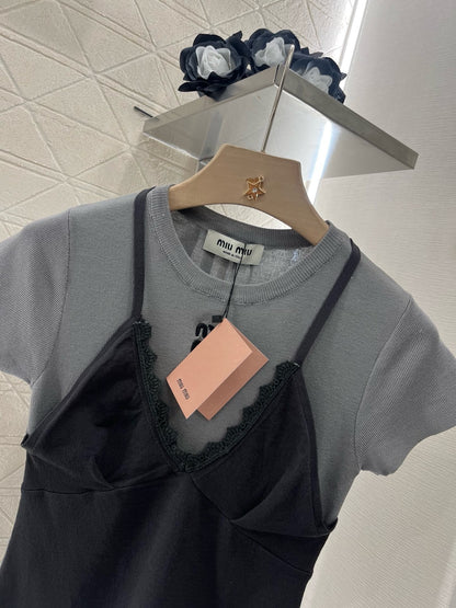 MI*MI*New arrival Suspenders with short sleeves Wool material