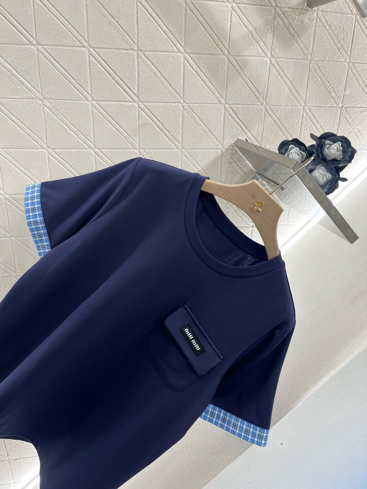MI*MI*2025SS New Style Plaid Stitching Cotton Material