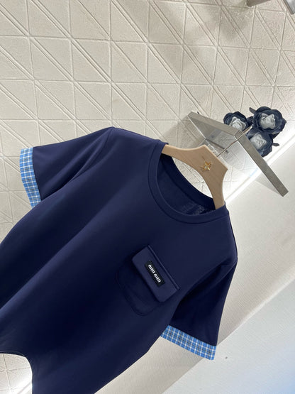 MI*MI*2025SS New Style Plaid Stitching Cotton Material