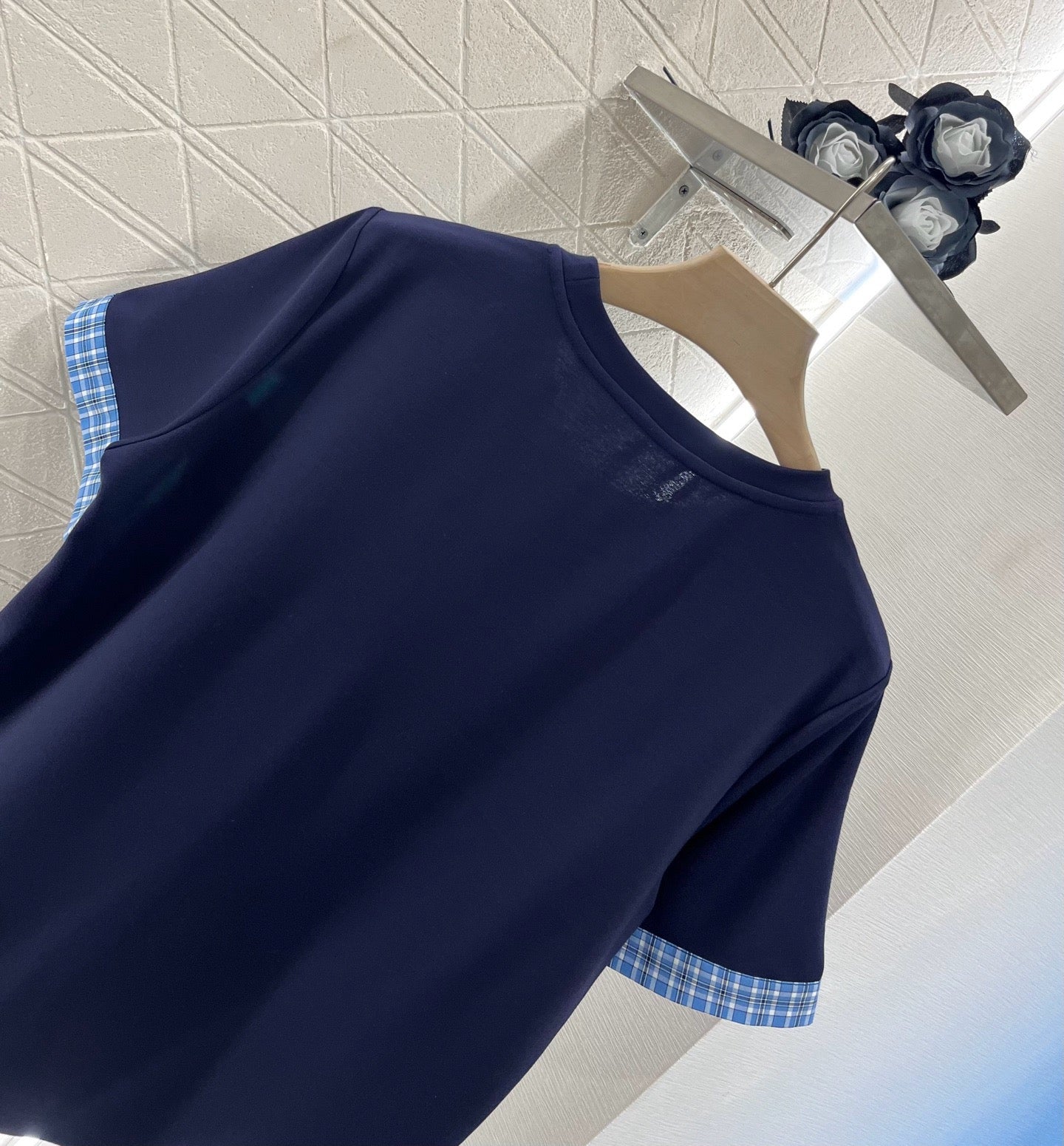 MI*MI*2025SS New Style Plaid Stitching Cotton Material