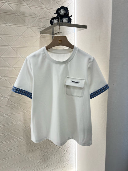 MI*MI*2025SS New Style Plaid Stitching Cotton Material