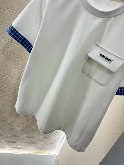 MI*MI*2025SS New Style Plaid Stitching Cotton Material