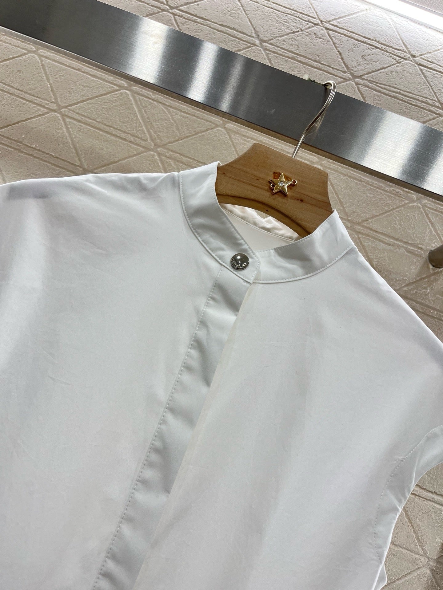 M* New Arrival Stand Collar Sleeveless Belt Dress Set
