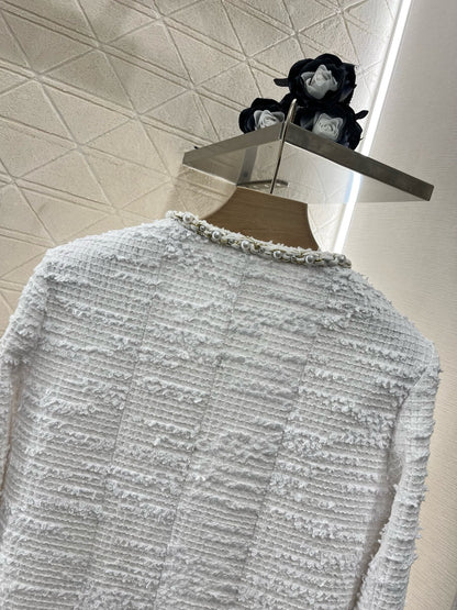 C*2025 new product pearl coat white wool material