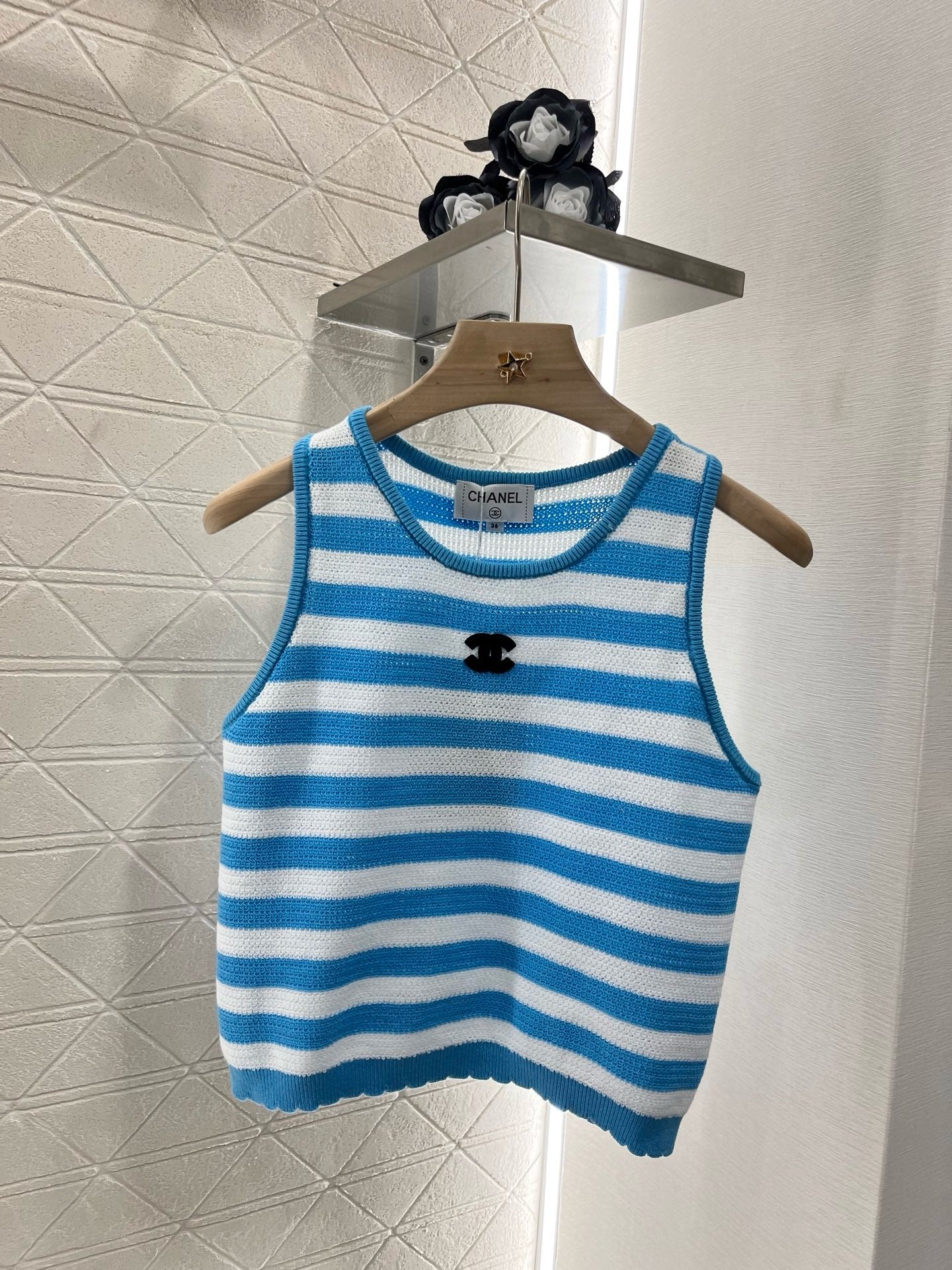 C* New Striped Knit Vest Wool