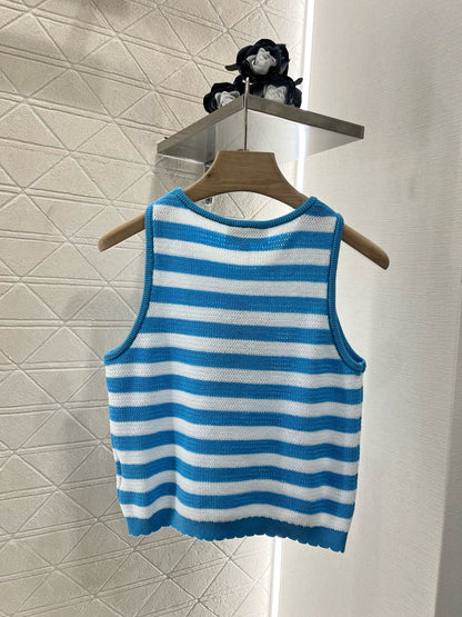 C* New Striped Knit Vest Wool