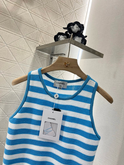 C* New Striped Knit Vest Wool