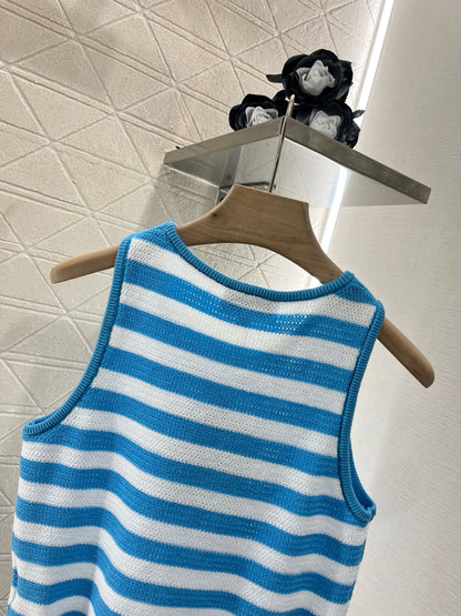 C* New Striped Knit Vest Wool