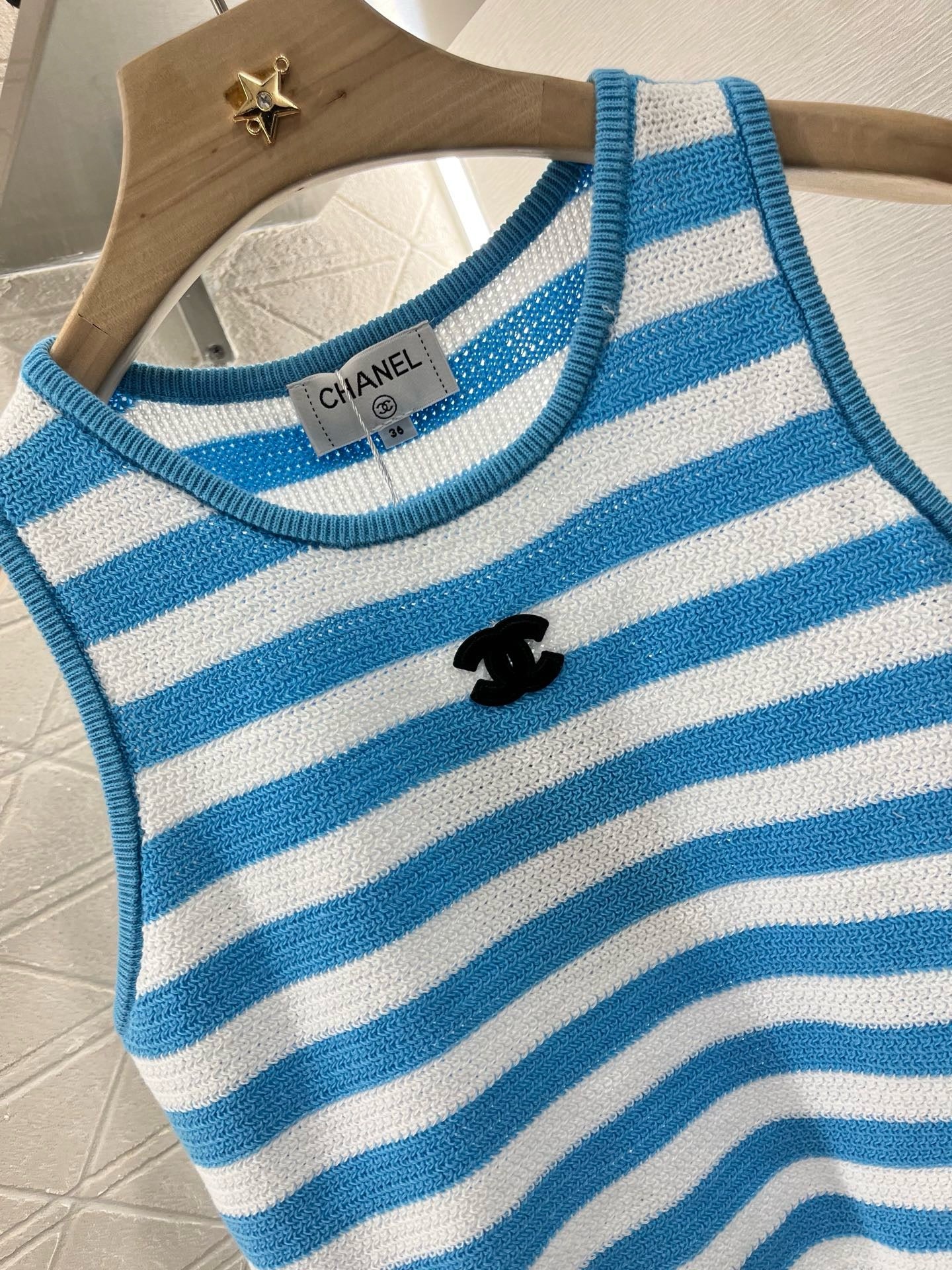 C* New Striped Knit Vest Wool