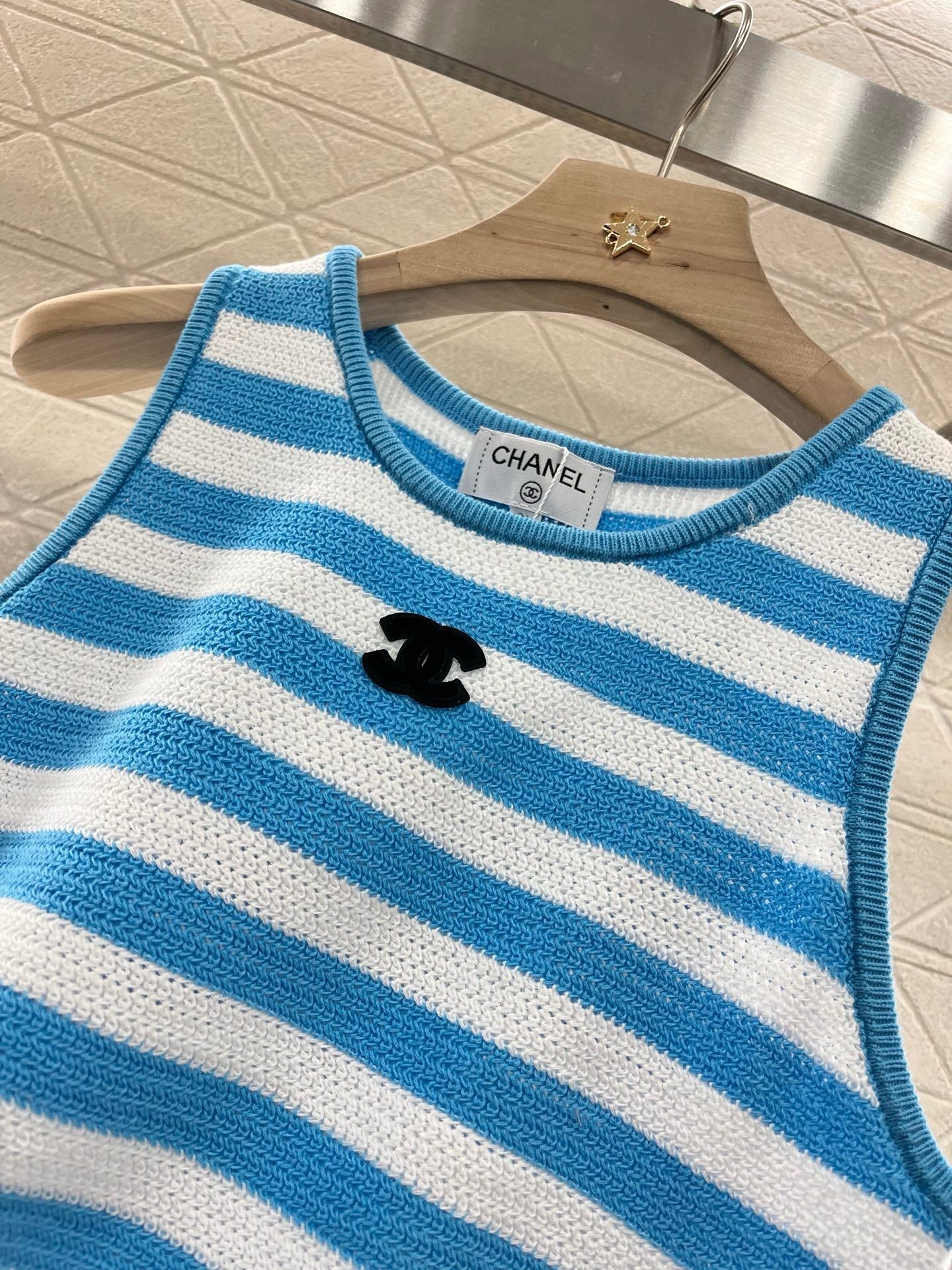 C* New Striped Knit Vest Wool