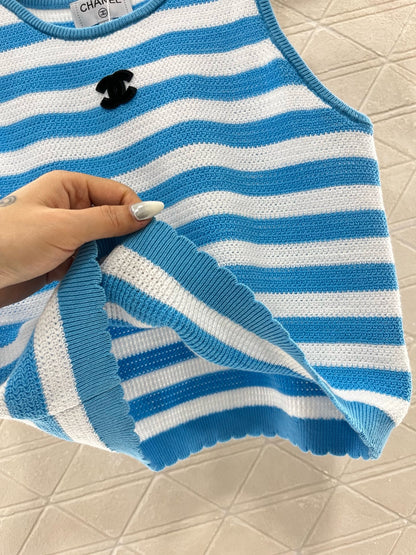 C* New Striped Knit Vest Wool
