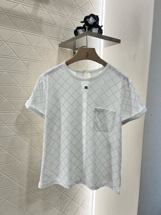 C* 2025SS New Style Hot Diamond Backless Short Sleeves Cotton Material