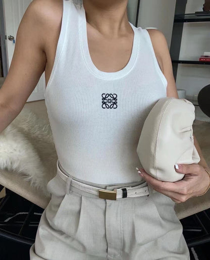 2025ss new knitted white vest