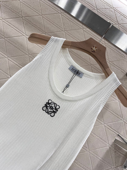 2025ss new knitted white vest