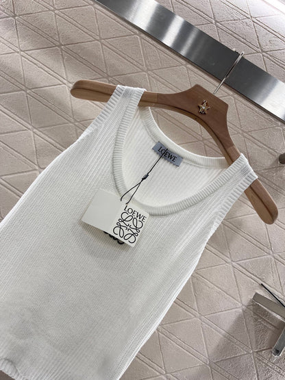2025ss new knitted white vest