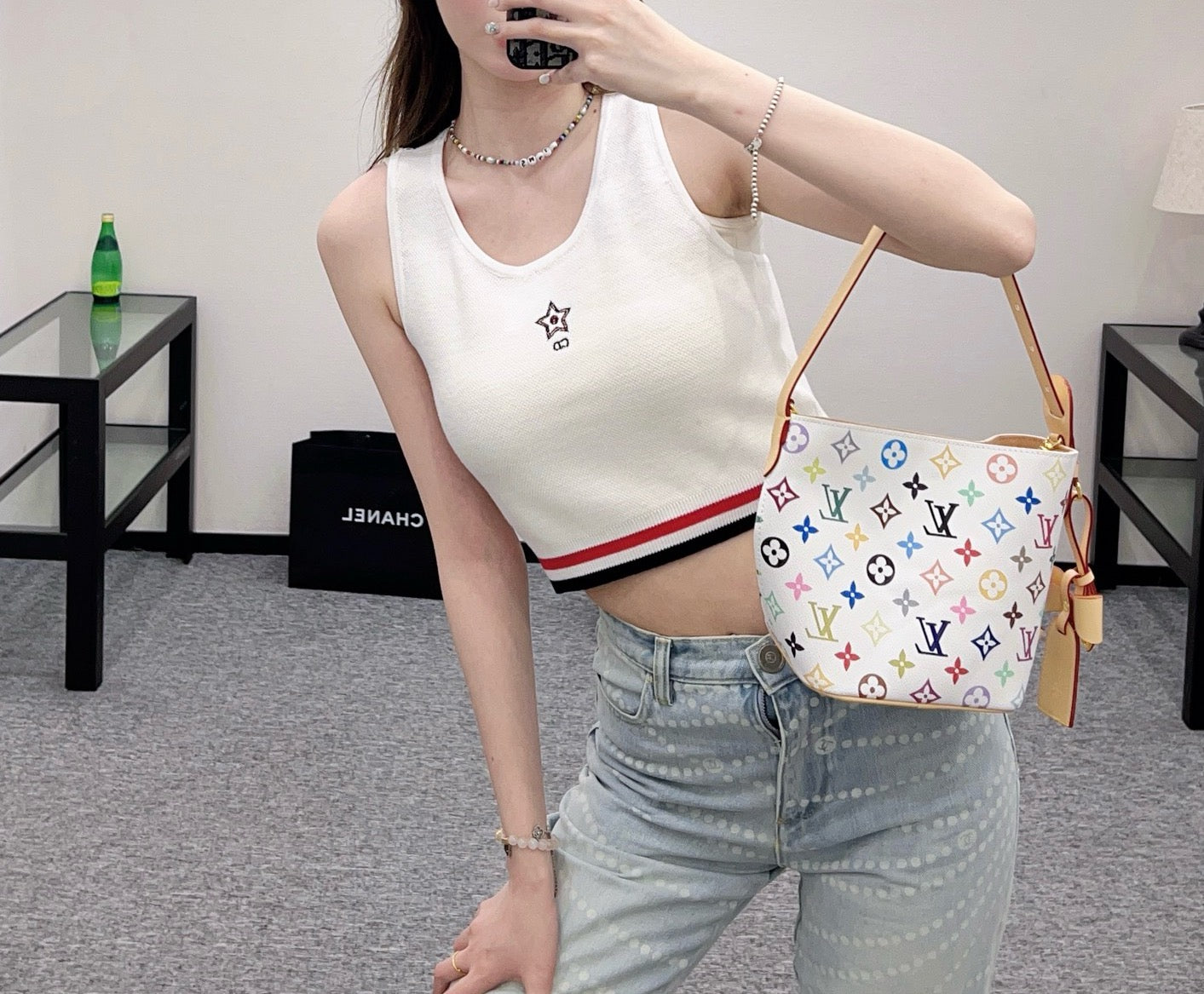 New Arrival Contrast Stripe Knitted Vest