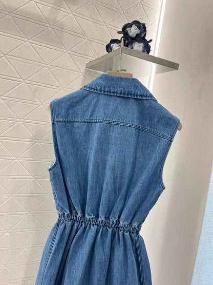 MI*MI*2025SS New Sleeveless Denim Dress