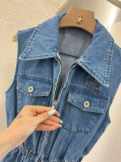 MI*MI*2025SS New Sleeveless Denim Dress